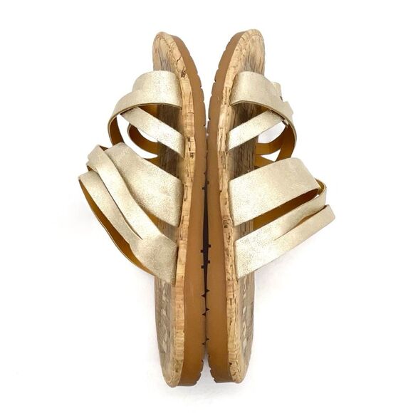 Korks Clemmons Strappy Sandal Faux Leather Comfort Slide in Gold Womens Size 6.5 - Picture 12 of 16